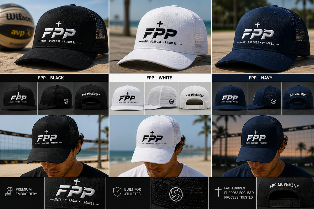 FPP Faith Purpose Process Embroidered Trucker Ha