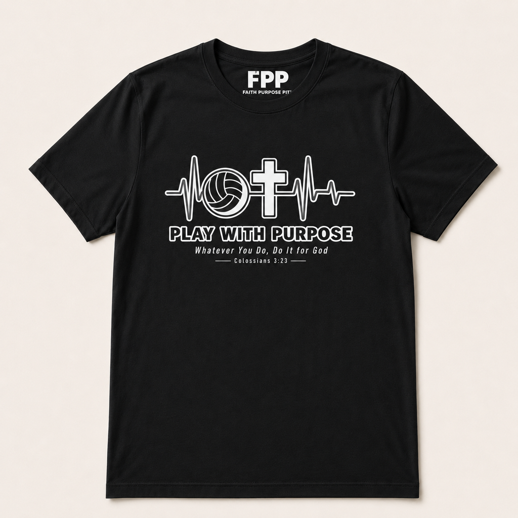 Play With Purpose Christian Volleyball T-Shirt